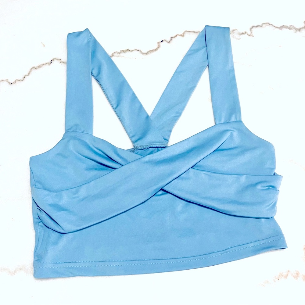 Blue bralette crop top size small